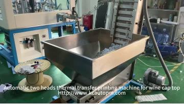 Automatic three heads bottle caps thermal transfer machine