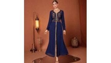 Luxury Abaya Women Muslim Dress Pakistani Jalabiya Gowns Muslim Dress Islamic Clothing V-Neck Hand-sewn Beaded Dubai Abaya1