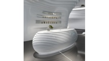 Cheap Display Front with Hutch Padded Bamboo Fluted Glossy Black Solid Surface Pinksalon Counters Beauty Velvet Reception Desk1