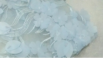 2020 Hot Style Light Blue Sequined Lace Tulle Lace Embroidered Evening Dress Fabric1
