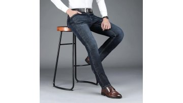 2022 Spring Autumn Men's Stretch Straight Fit Jeans Men's Denim Pants Brand New Style Trousers Mens Wear1