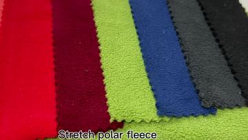 Customized color 95 polyester 5 spandex double side brush one side anti pilling knit stretch polar fleece fabric1