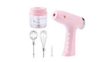 2 in 1 Rechargeable Electric Egg Beater Wireless Handheld Milk Cream Whisk Garlic Meat Grinder Multifunctional Kitchen Mixer1