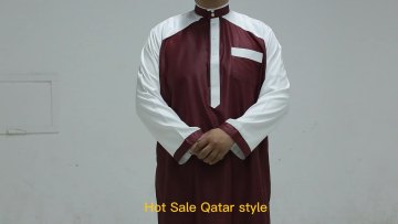 Wholesale Jakarta Muslim Dress Islamic Clothing Man Thobe Pathani Kurta for Men Qamis1