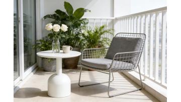 BR-25ED02 Sleek Minimalist White Round Coffee Table for Modern Living Spaces