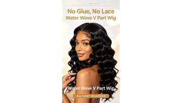No Glue No Lace Water Wave V Part Wig