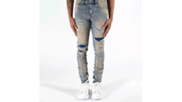 2022 New Men's  Biker Jeans Ripped Skinny Jeans Hole Stylish Jean's Manufacturer1