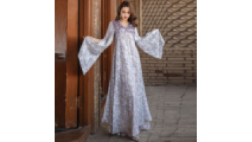 Muslim Women Summer Dress Purple Abayas Handmade Diamond Ababy Arab Elegant Dress Middle Eastern Clothing Flared Half Sleeve1