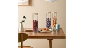 Wholesale Round Shape Food Glass Jar Storage With Bamboo Lid1