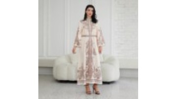 Elegant Women's Muslim Dress Printed EID Middle East Luxury Abaya Women Muslim Dress Islamic Clothing Dubai Abaya1