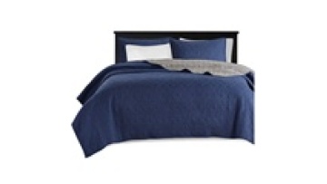 King Bed Cover Quilted Solid Multi-Colored Embroidery Bedspread1