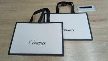 White black art paper bag