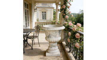 Classic Marble Planter on Terrace