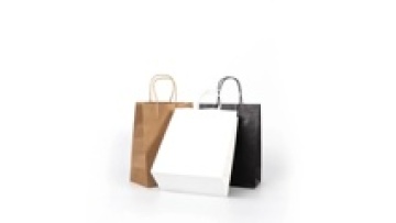Custom kraft paper bag clothing store shopping tote bag1