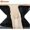 2 x Update 70S Aluminum Alloy Elastic Car Side Window Sunshade Curtains Auto Windows Sun Visor Blinds Cover - Black Beige Grey