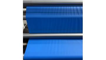 Livite 0.48mm 580g blue PVC coated fabric used in inflatable boat is in production.