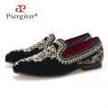 Luxurious Handmade Embroidered Motif Paisley Men Velvet Loafer Slippers Men Wedding and Party shoe Size 4-14 Free Shipping