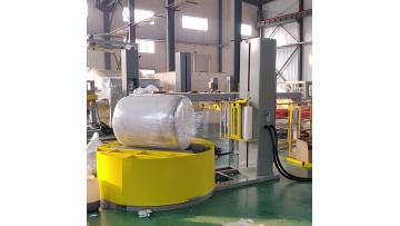 Pallet on-line turntable stretch wrapper