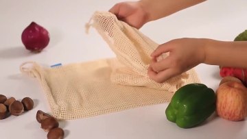 Eco Friendly Reusable 100% Cotton Mesh Grocery Produce Bag  Fruits Vegetable Net Bag Organic Cotton Shopping Bag1