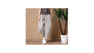 Cotton and linen wide leg pants