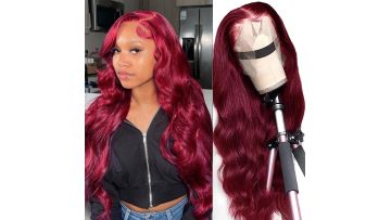 Red Lace Front Wigs Human Hair 