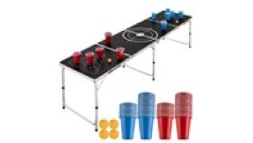 Arty Beer Pong Game Table and Mat Non-Slip Tabletop with Cups and Balls Set Foldable Portable Beer Pong Table1