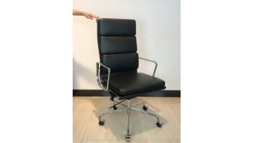 Black High Back Chair Wrapped Leather Chair Visitor Executive Swivel PU Leather Office Chairs1
