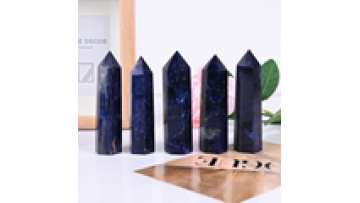 Wholesale Healing Natural Gemstone Polished Wand Crystal Craft Sodalite Point for Decoration1