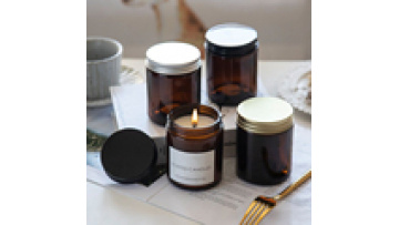 9oz Custom Amber Glass Candle Jars 100ml 250ml Candle Holders With Lid1