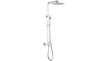 Square Polished Chrome Shower Trim Kit with Valve with Dual Handle1