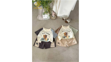 Cartoon Children's Dinosaur Printed Short Sleeve Set
