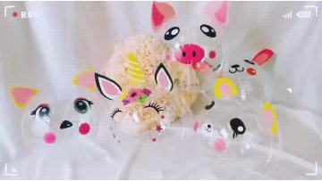 hot selling led light up helium pvc clear inflatable balloon with cartoons pattern stickers for wedding and kid's party1
