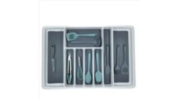 Modern Expandable Rectangular Plastic Utensil Tray Kitchen Drawers Silverware Organizer Removable Knife Block Flatware Tableware1