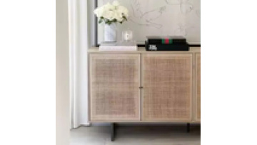 High quality  nordic style sideboard  modern designs solid  natural wood storage living room rattan  kitchen cabinet1