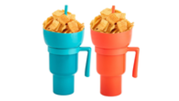BPA free Reusable Snack and Drink Cup Stadium Tumbler with Snack Bowl 2 In 1 Leak Proof food grade Snack Cup for Adults Kids1