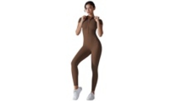 Knitted Short Sleeve Yoga Jumpsuit for Women - Fitness One Piece Bodysuits1