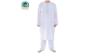 Embroidered Ikaf Morocco Hats Style Long Sleeve Muslim Man Dress Kaftan Djellaba Jubbah Islamic Clothing For Ramadan Eid Gift1