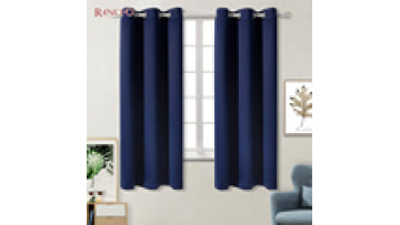 Deep blue  high density 100%  blackout curtain fabric living room curtains luxury blackout window1