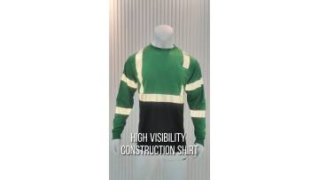 T004 Green Hi Vis Work Safety Shirt for Men