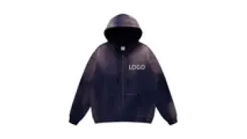 Streetwear Hip Hop Oversized Vintage Custom LOGO 100%Cotton Plus Sized Acid Washed Hoodie For Men1