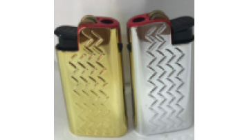 Flint Metal Cover Refillable Plastic Butane Cigarette Lighter1