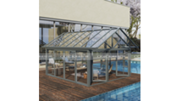 electric Motorized Aluminum alloy Pergola Gazebo Glass Balcony Sunroom1