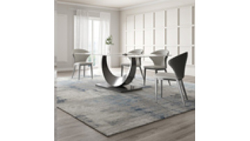 Italian Mesas Designs Gray Natural Stone Dinning Tables Modern Luxury Rectangular 8 Seater Marble Dining Table Set1