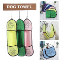 Pet Dog Bath Towel Microfiber Super Absorbent Soft Paw Print Drying Towels Blanket With Pocket For Small Dogs Cats Pet Products