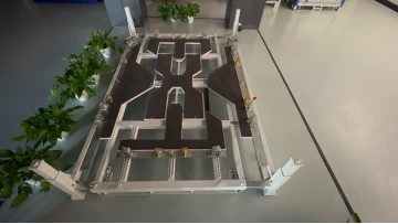 White battery transport rack