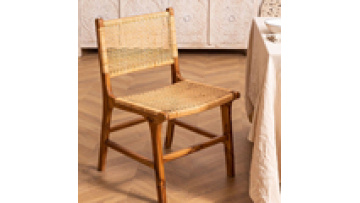 Free sample  modern luxury fashion cafe furniture wood and wicker restaurant dining chair1