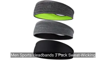 Men Sports Headbands 3 Pack Sweat-Wicking Non-Slip for Running Fitness1