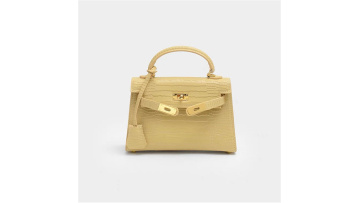 Luxury Yellow Crocodile Skin Women's Handbag Cross