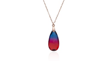 2022 new arrivals hot sale tear drop rose gold plated color pendent necklace1