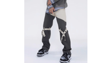 Street Wear Mens Black Distressed Denim Flared Jeans High Quality Pants for Men1